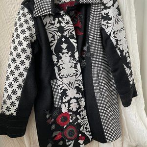Wool Patchwork Winter Coat